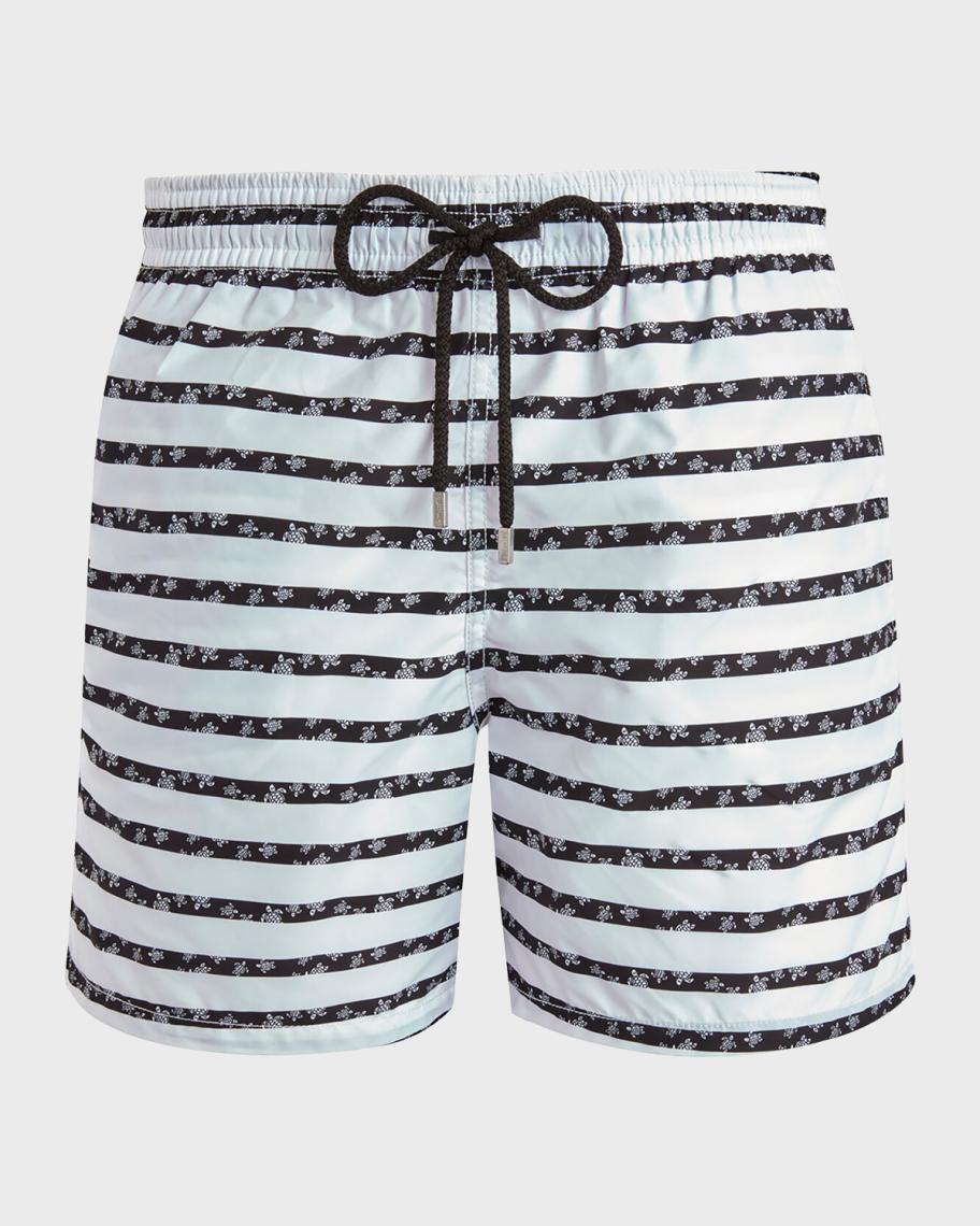 Vilebrequin Men's Micro-Turtle Striped Swim Shorts | Neiman Marcus