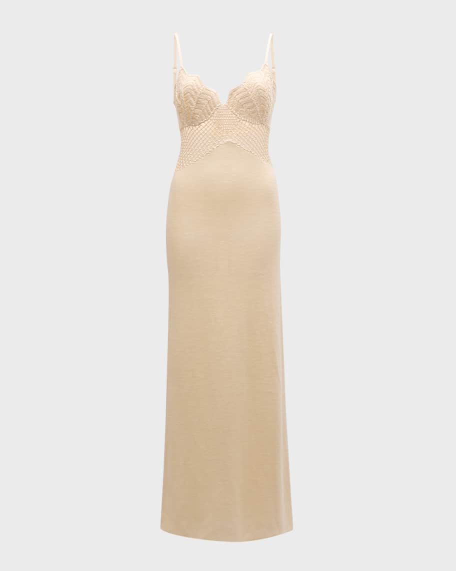 Lace Crochet Spaghetti Strap Maxi Dress