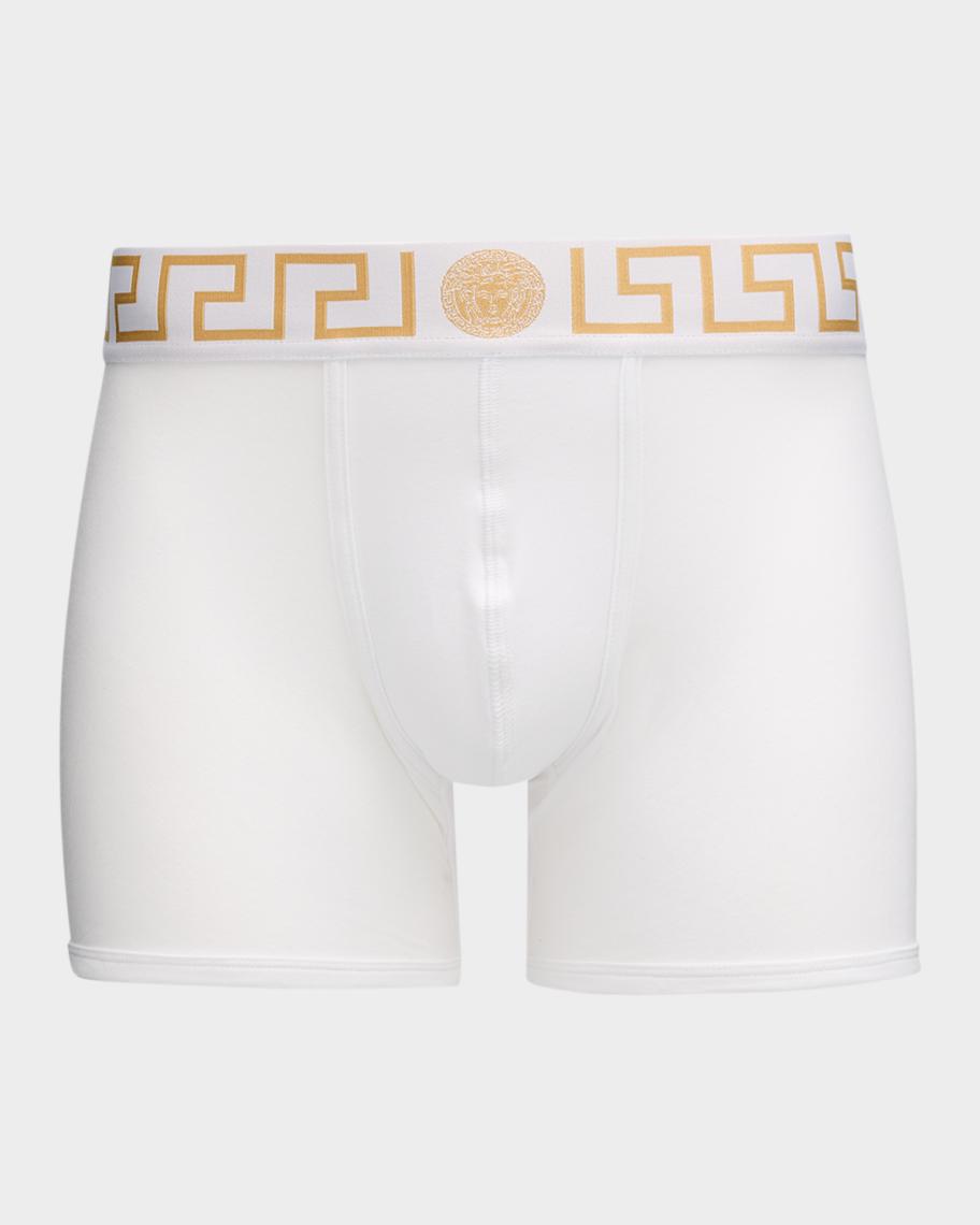 Versace Men's Organic Cotton Greek Key Boxer Briefs | Neiman Marcus