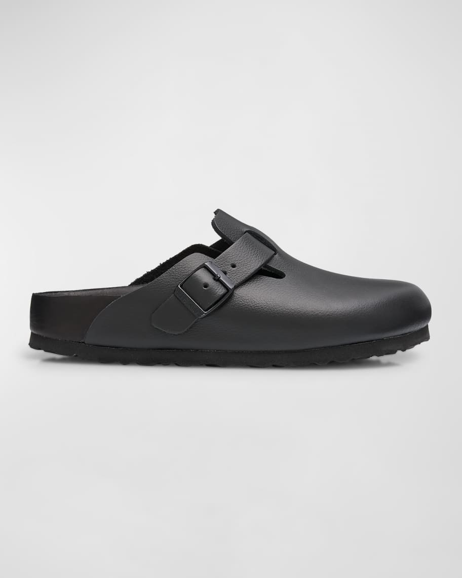BIRKENSTOCK Boston Exquisite Leather Buckle Clogs | Neiman Marcus
