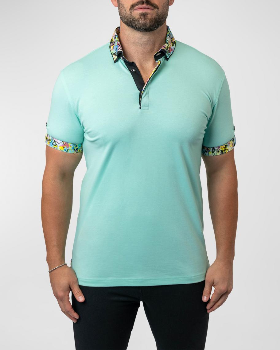 Maceoo Men's Mozart Contrast-Trim Polo Shirt | Neiman Marcus