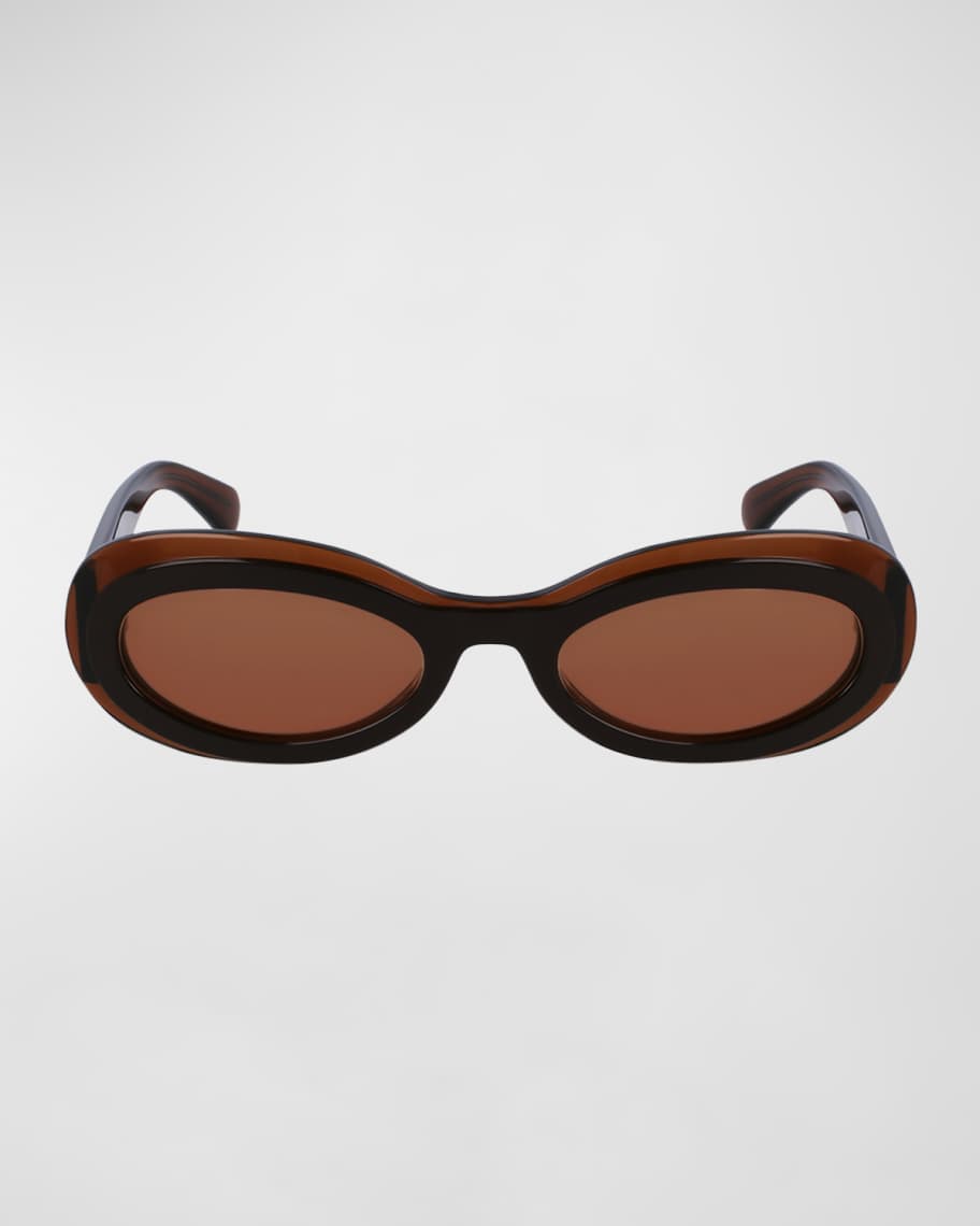 Ferragamo Brown Acetate Sunglasses main image 0