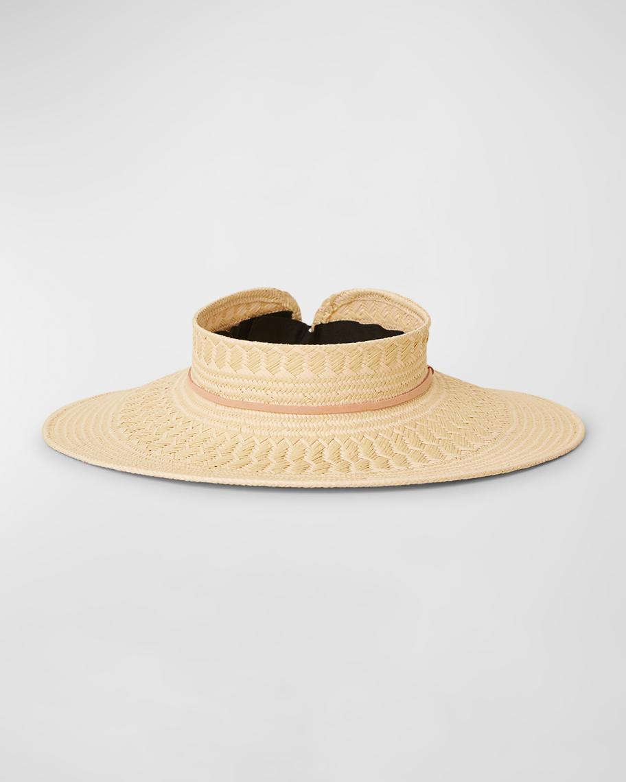 BTB Los Angeles Lucy Straw Wide-Brim Hat, Neiman Marcus BTB Los Angeles Lucy Straw Fedora With Beaded Band | Neiman  main image 4
