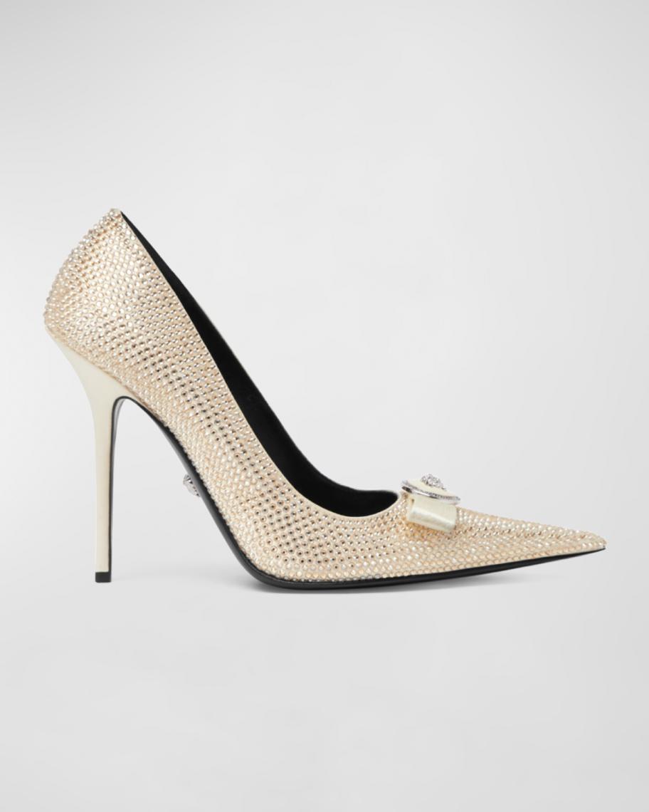 Versace Gianni Ribbon Crystal 110mm Pumps | Neiman Marcus