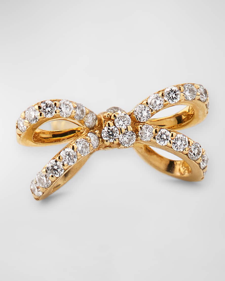 Small Pavé Double Bow Stud Earrings