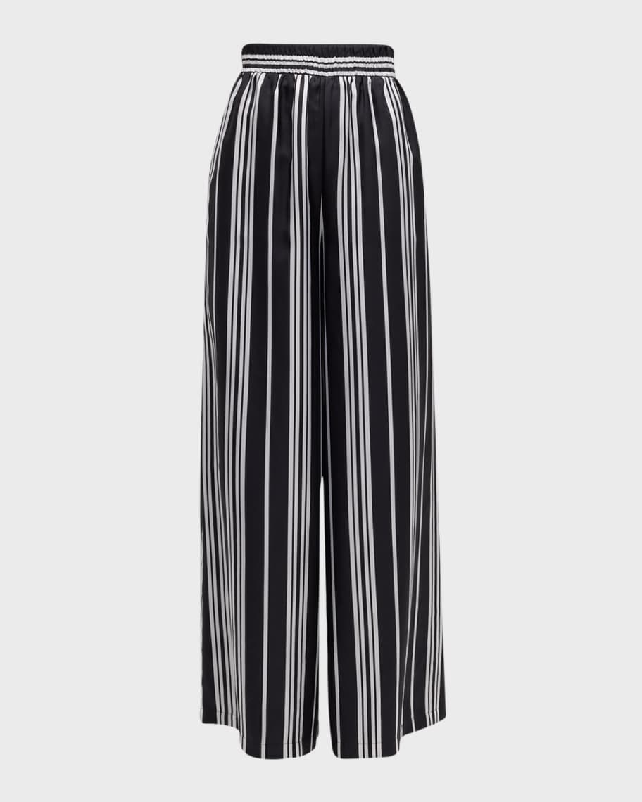 L'Agence Lillian Striped Wide-Leg Pants