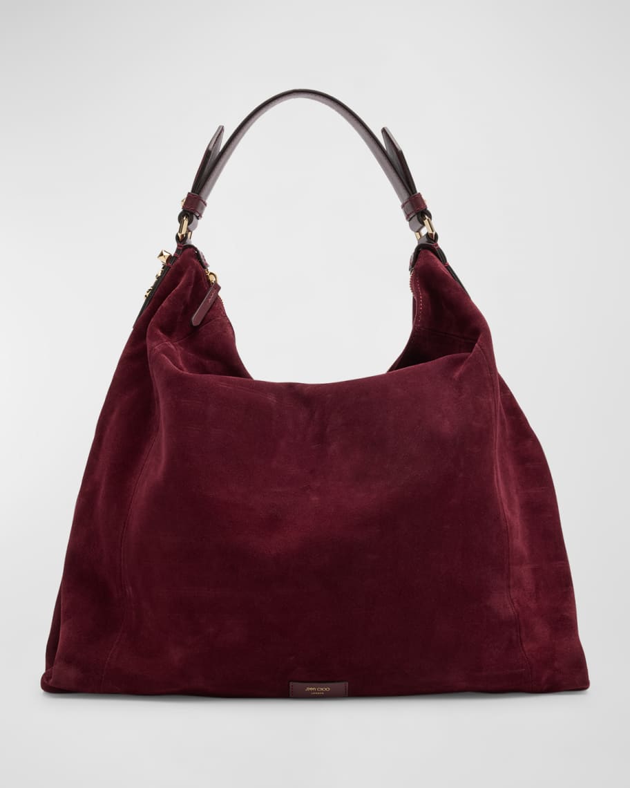 Jimmy Choo Ana Zip Suede Hobo Bag