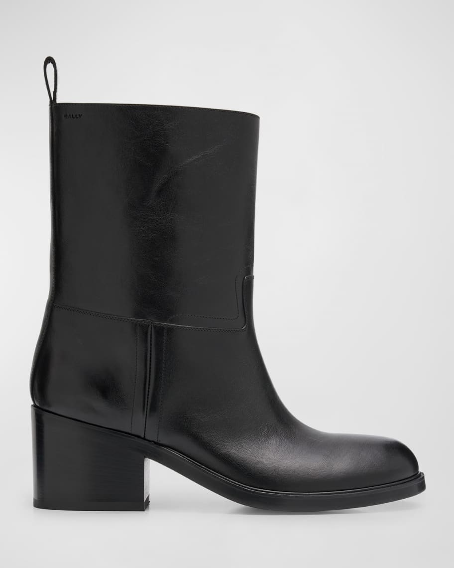 BALLY ショートブーツ ◇ Bally バリー サイドジップ ショート ブーツ 5 US ブラック