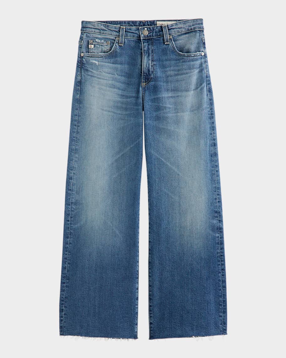 AG Jeans Saige Mid-Rise Wide-Leg Crop Jeans