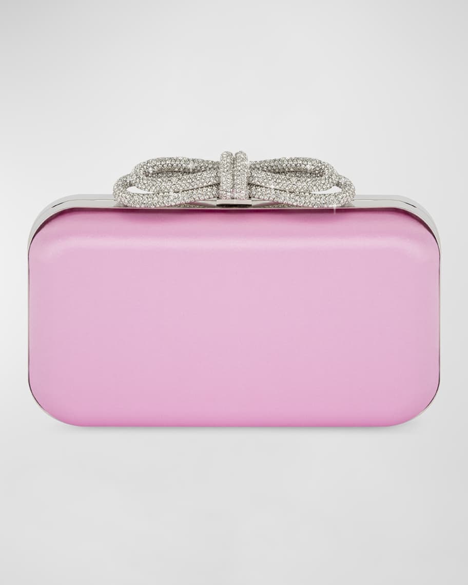 クラッチバッグ Mach & Mach Heart-Shaped Black Clutch With Shimmering Mach & Mach Crystal Heart Clutch - Black | Editorialist