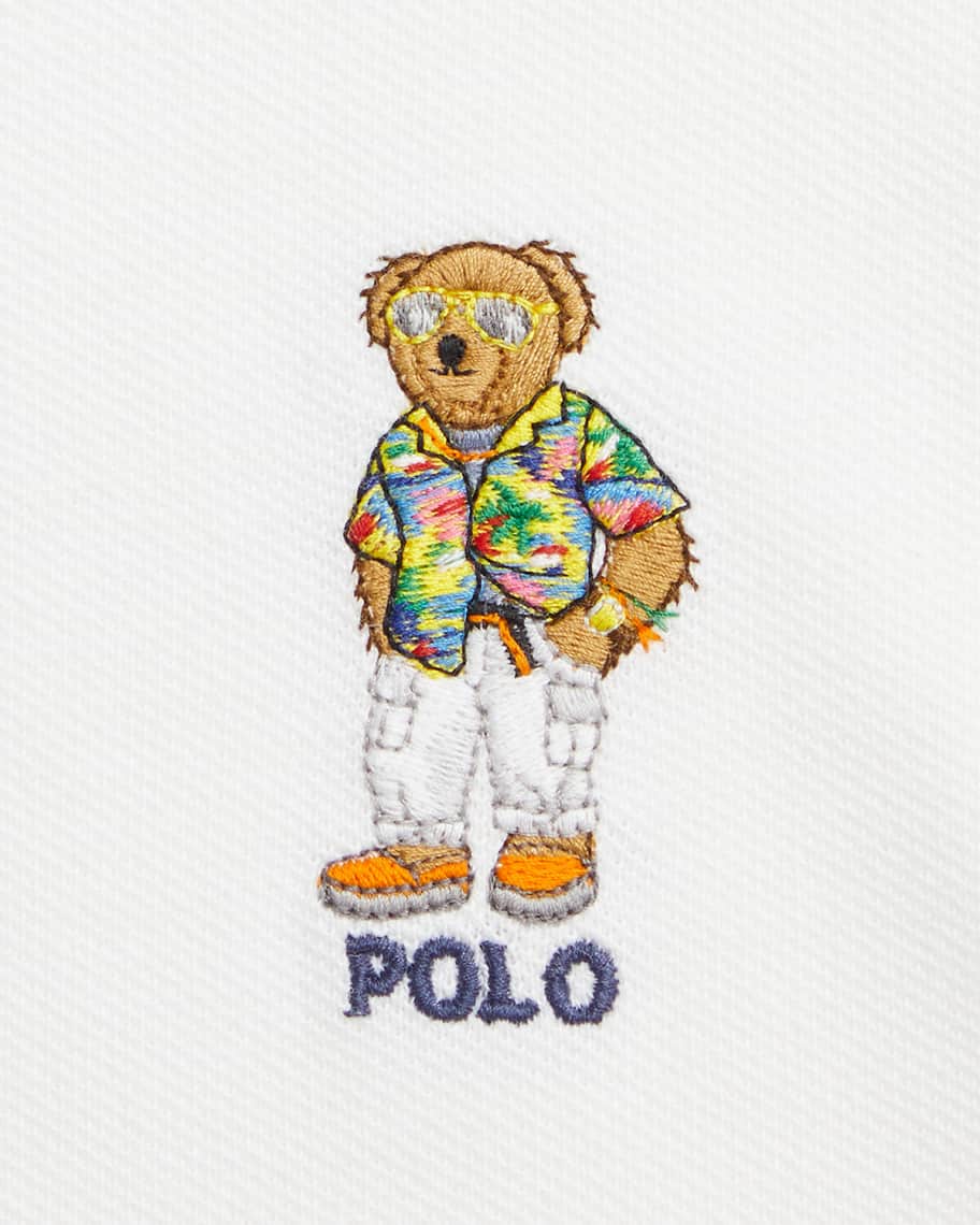 Image 3 of 3: Boy's Mesh Polo Shirt Embroidered W/ Polo Bear, Size S-XL