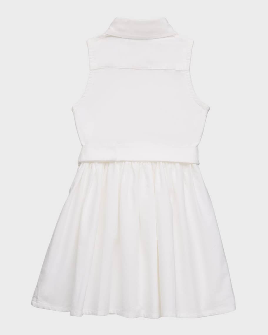 Image 2 of 5: Girl's Classic Oxford Belted Dress W/ Bloomers, Size 2-6X