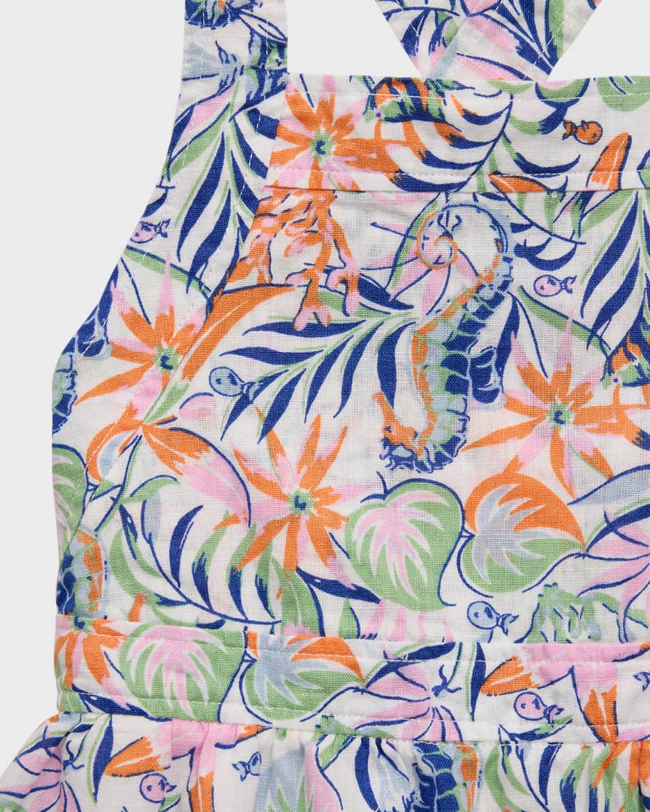 Image 3 of 3: Girl's Tropical-Print Day Dress, Size 2-6X