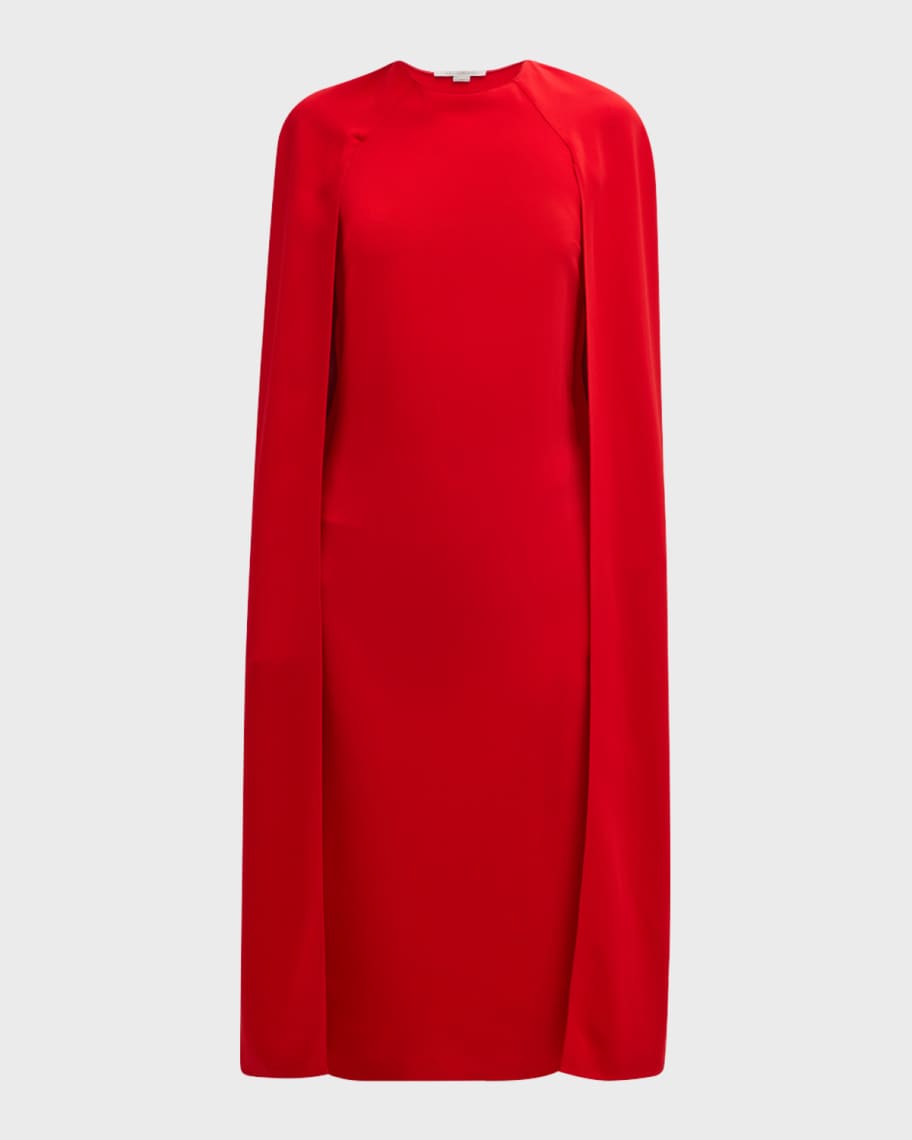 最終値下げ！STELLA McCARTNEY  サテンケープワンピース Stella McCartney Midi Sheath Cape Dress | Neiman Marcus