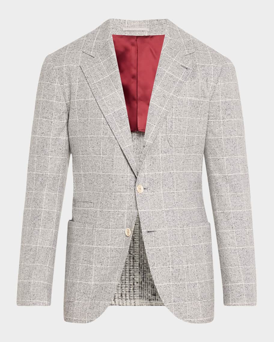 【関税＆送料込み】Brunello Cucinelli Pied De Poule Wool Pa Brunello Cucinelli Men's Enamel-Button Pied De Poule Sport