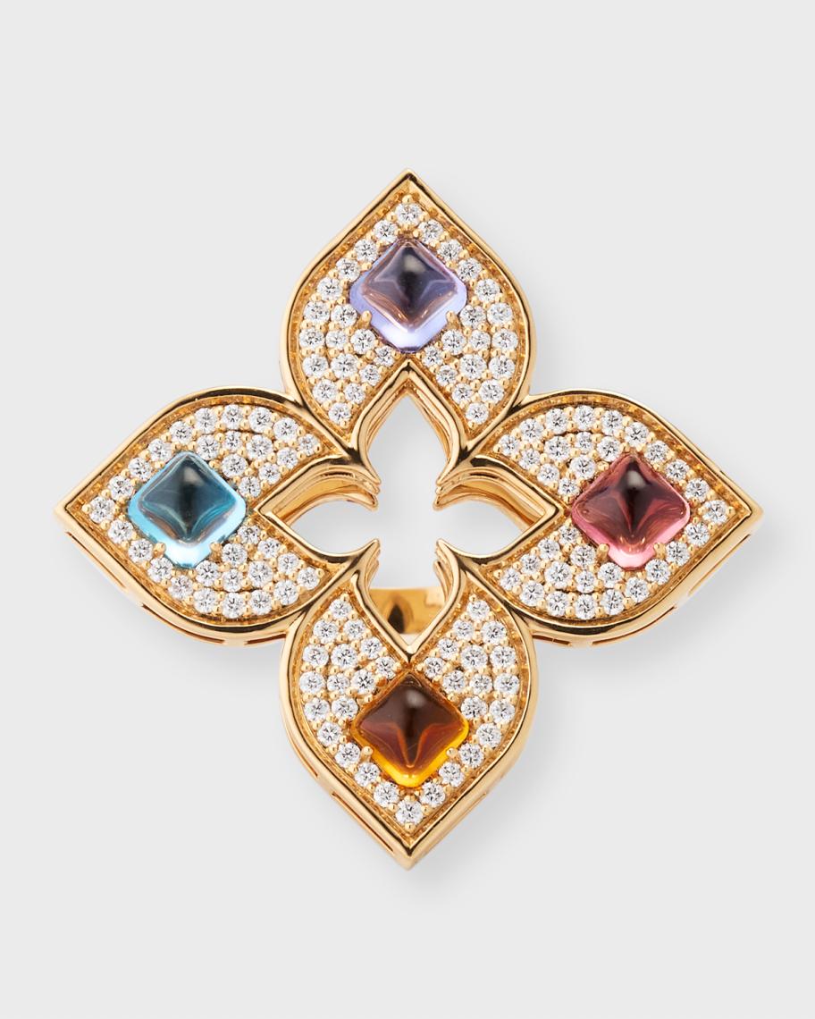 Roberto Coin 18K Rose Gold Ring with Diamonds and Semiprecious Stones ...