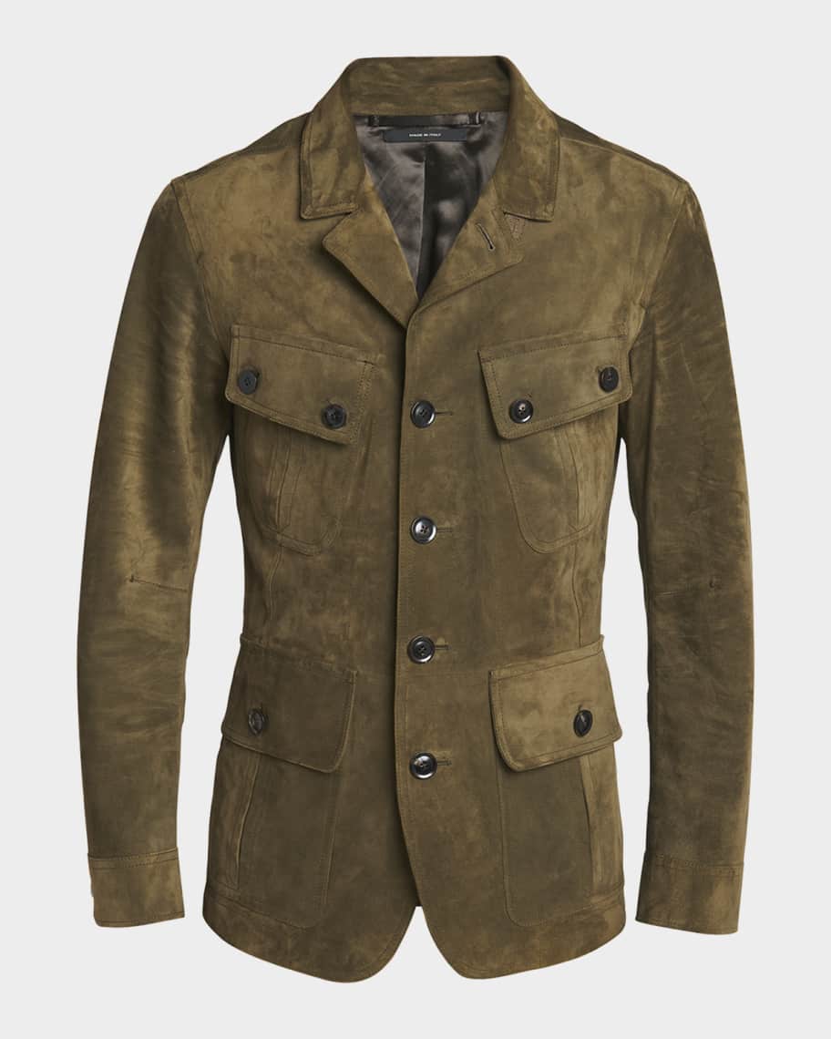 【関税込み】TOM FORD ネイビー Military Chasseur ジャケット BONDED VELVET MILITARY CHASSEUR JACKET | Tom Ford Fashion