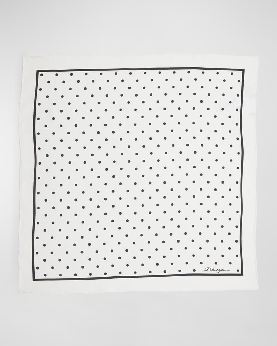 Dolce & Gabbana Black Polka Dot Neck Wrap Foulard 133.5cm x 12.5cm Scarf main image 0