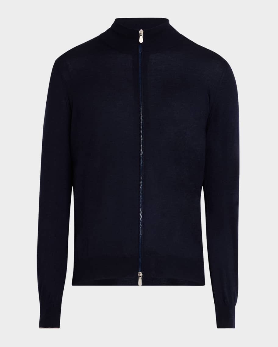 Brunello Cucinelli Men's Wool and Cashmere Full-Zip Sweater