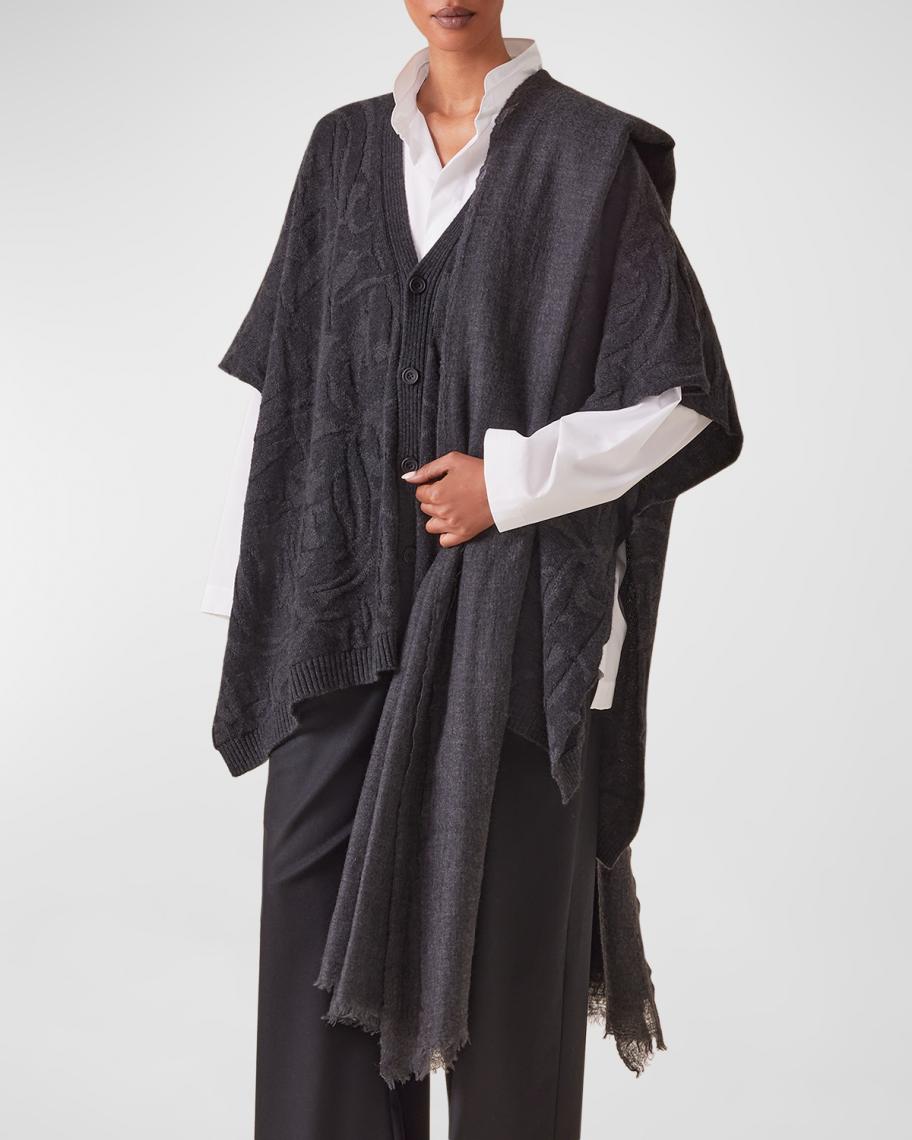 Eskandar Extra Wide Sleeveless Tabard Cashmere Cardigan | Neiman Marcus