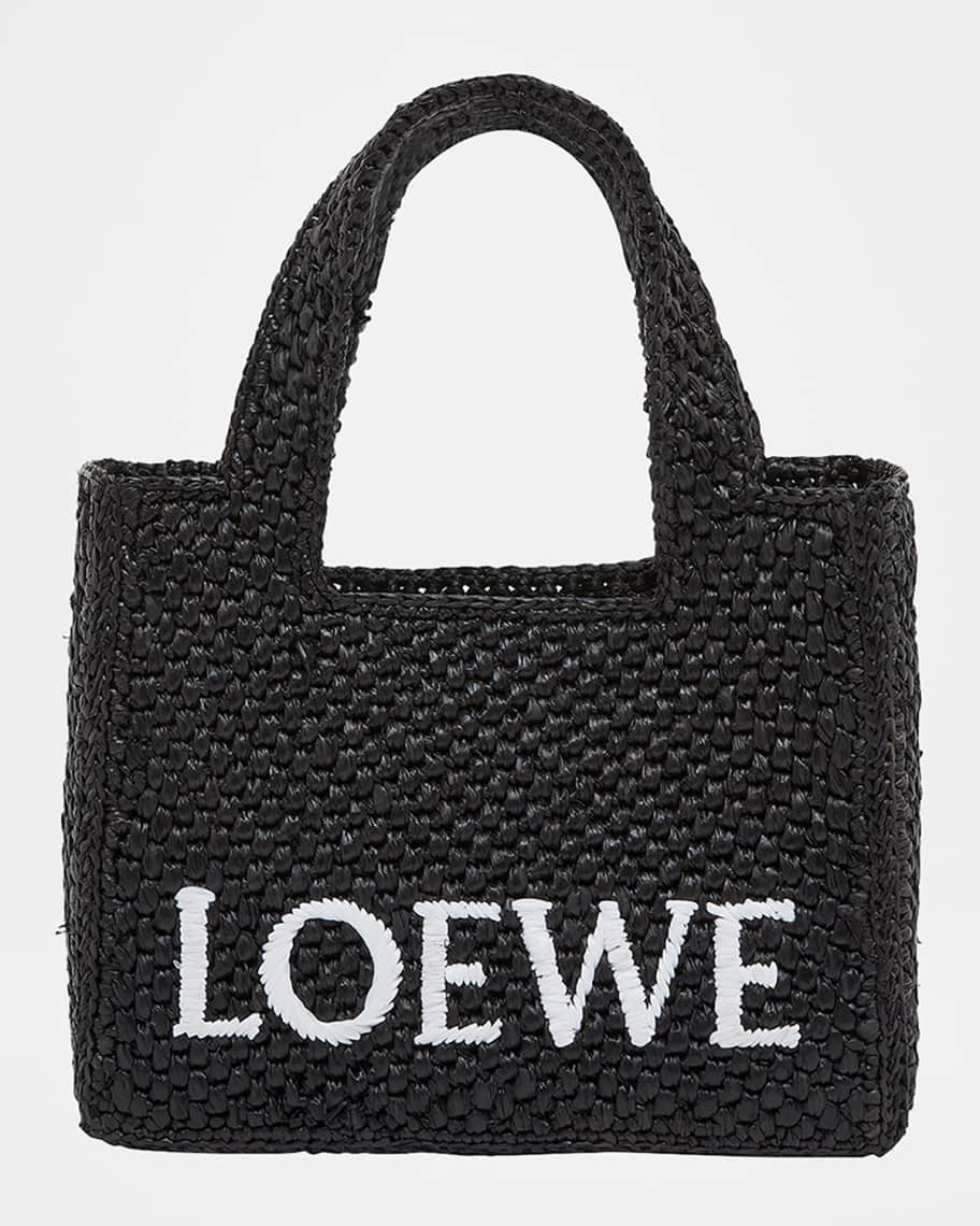 Loewe x Paula's Ibiza Font Logo Mini Tote Bag in Raffia | Neiman