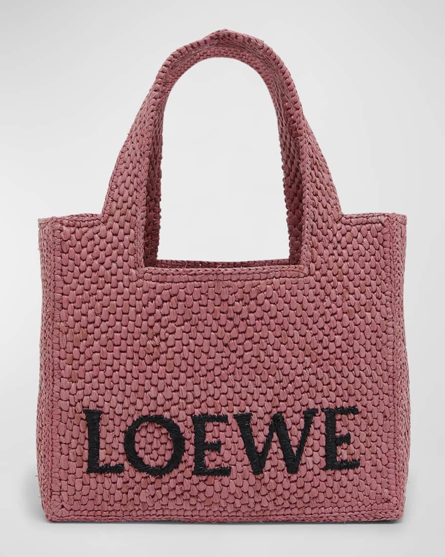 Image 1 of 5: x Paula’s Ibiza Font Logo Mini Tote Bag in Raffia