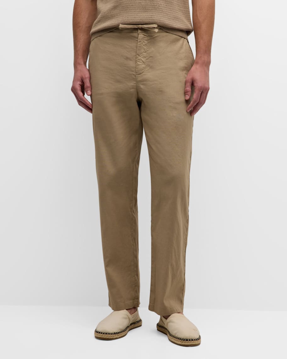 Image 1 of 6: Men's Mendes Stretch Linen Cotton Drawstring Trousers