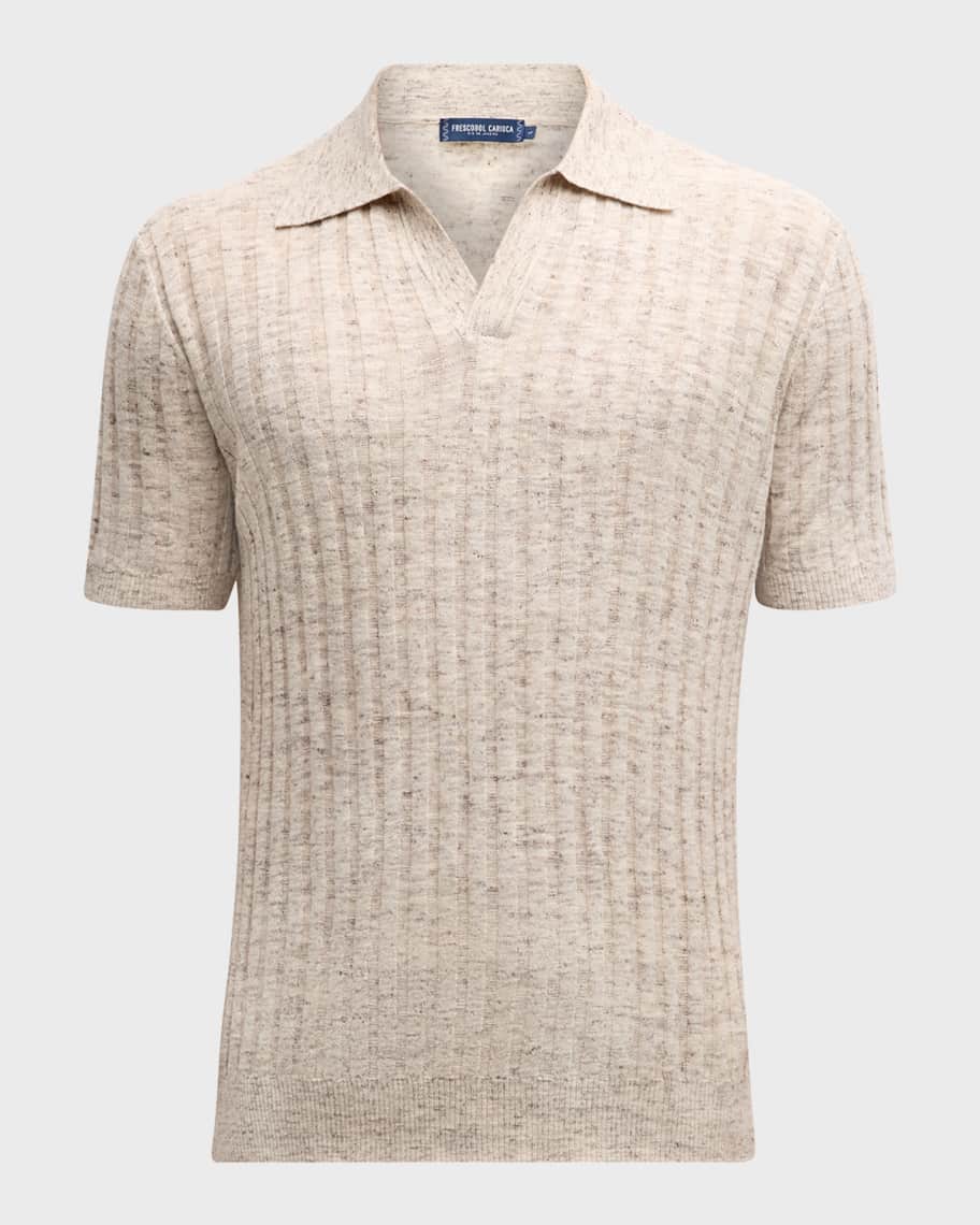 Image 2 of 6: Men's Rino Ribbed Knit Polo Shirt
