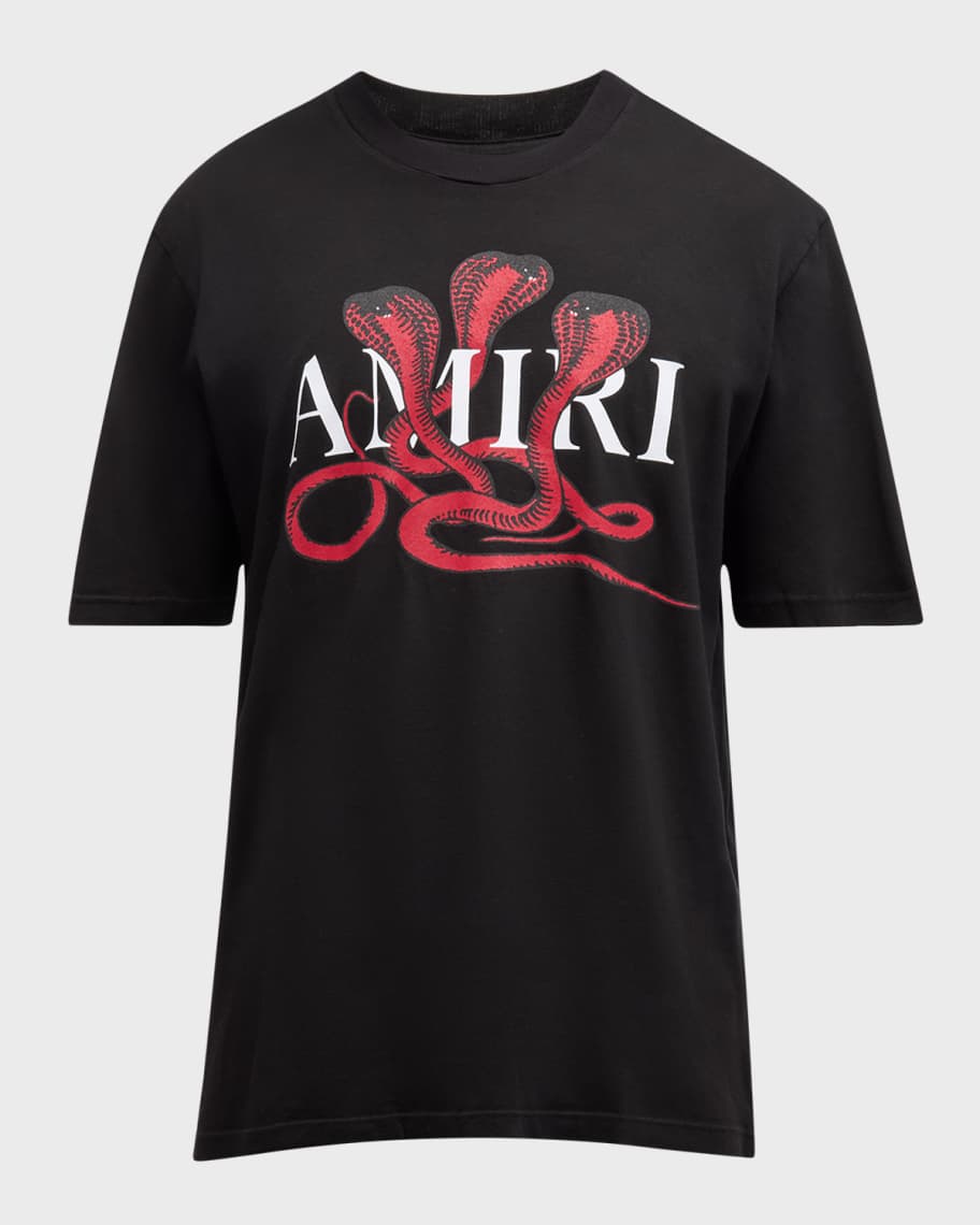 【送料&関税込】AMIRI Snake Printed Crewneck T-shirt Amiri Men's Snake Logo T-Shirt | Neiman Marcus