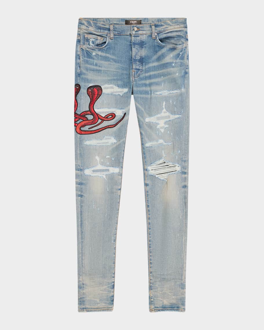【AMIRI】スキニージーンズ★SNAKE スキニー ジーンズ Amiri Men's Snake Applique Skinny Jeans | Neiman Marcus