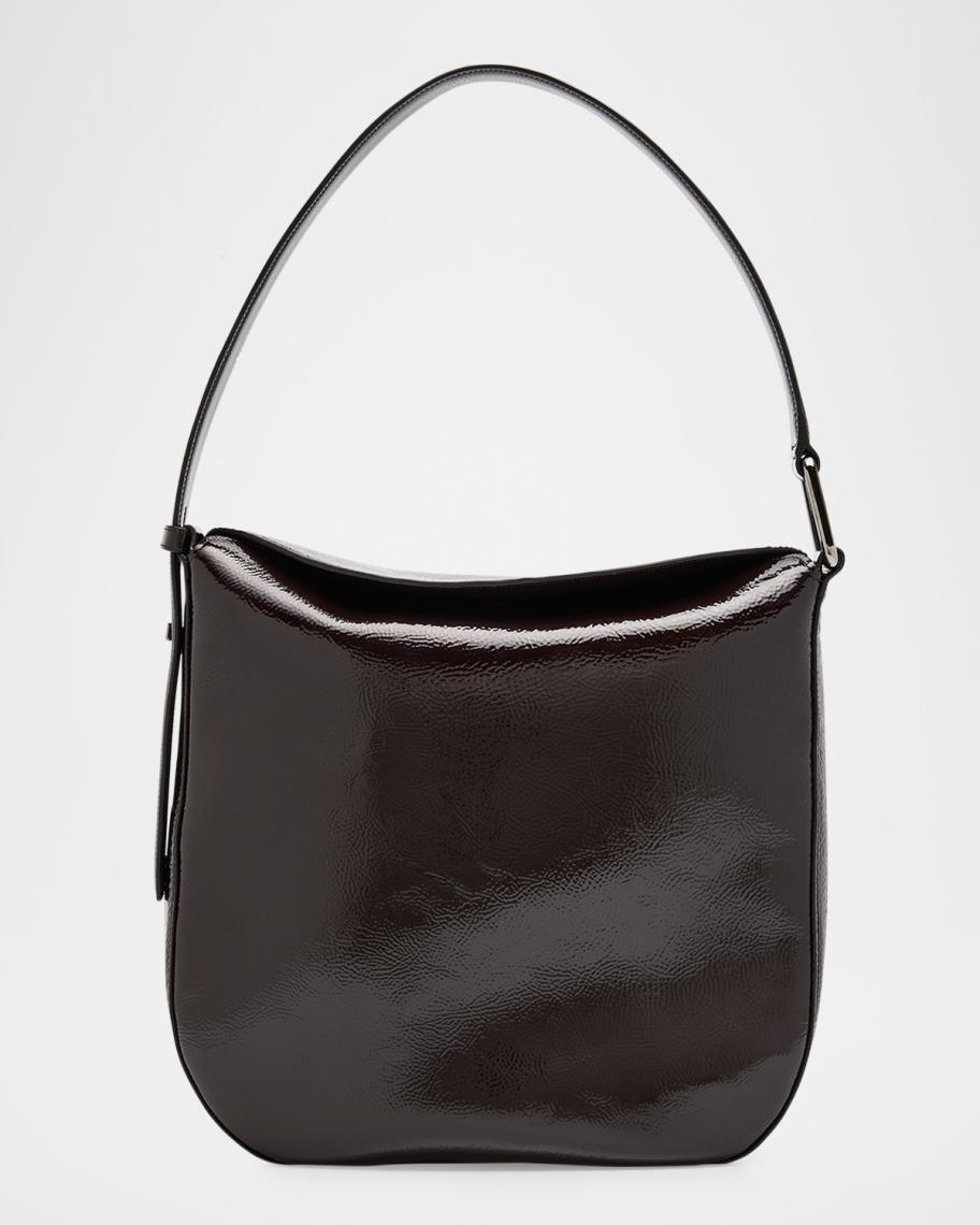 Akris Anna Medium Lacquered Leather Hobo Bag | Neiman Marcus