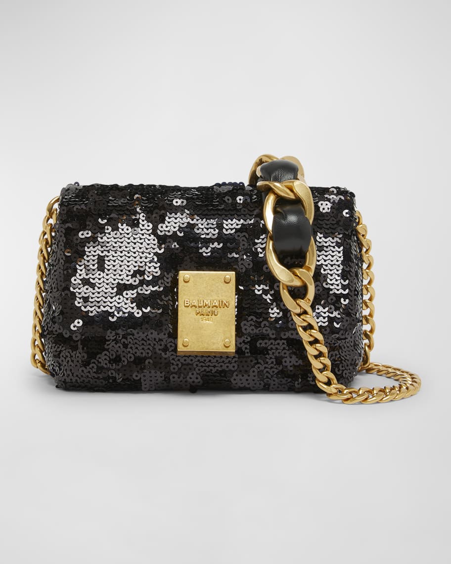 Balmain 1945 Mini Shoulder Bag in Sequin Leather | Neiman Marcus