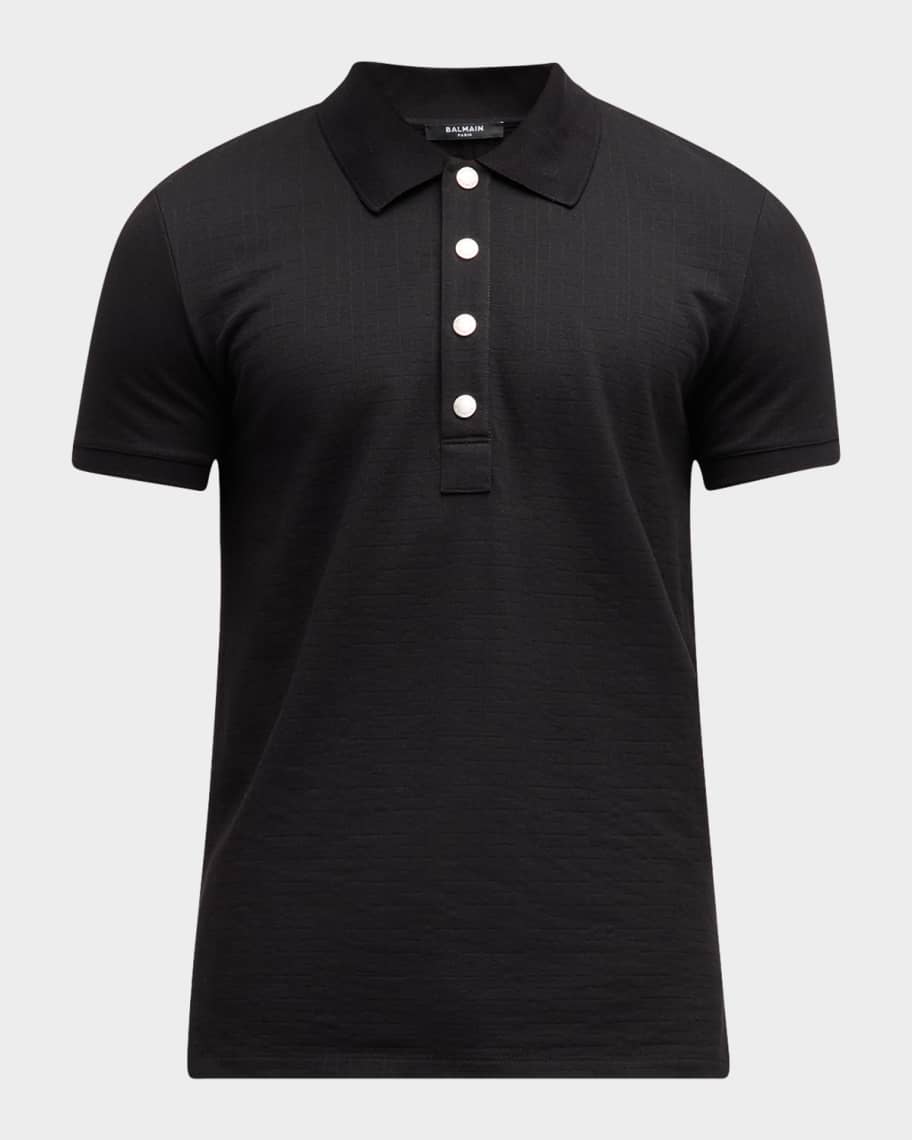 Tシャツ・カットソー BALMAIN FW25 MONOGRAM POLO (FH1GB020KI80 GFE) Monogrammed polo shirt BALMAIN Nero | Grifo210
