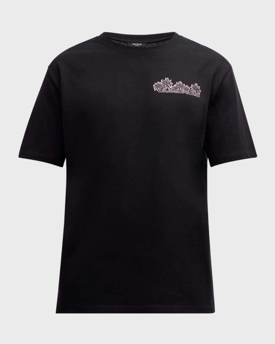 BALMAIN Tシャツ T-shirt with Balmain Paris print green green - Men | BALMAIN