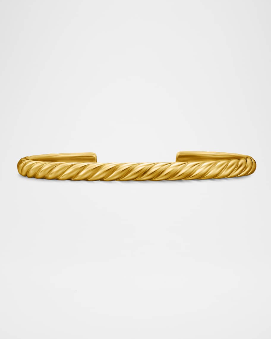 David Yurman Men's Sculpted Cable Cuff Bracelet in 18K Gold, 5.5mm