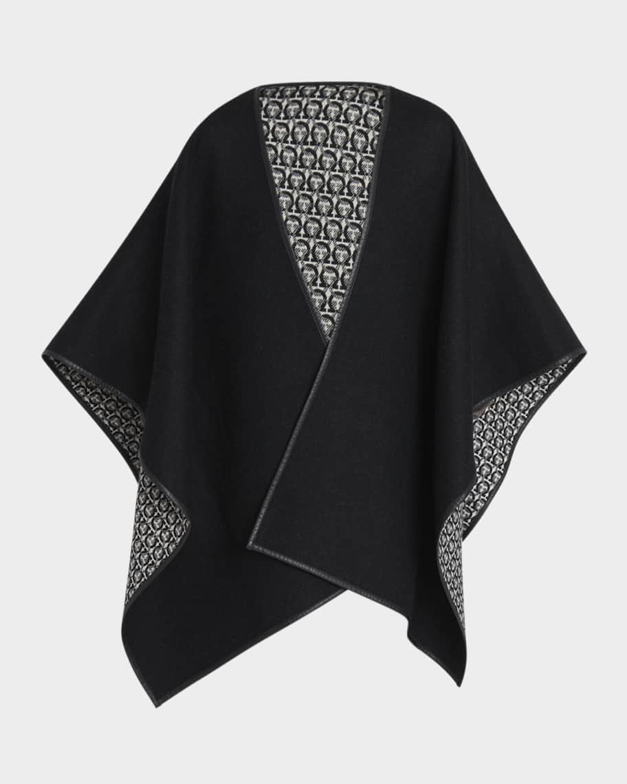 【送料&関税込】Ferragamo Embroidered Wool Cape Ferragamo Gancini Wool & Leather Cape | Neiman Marcus