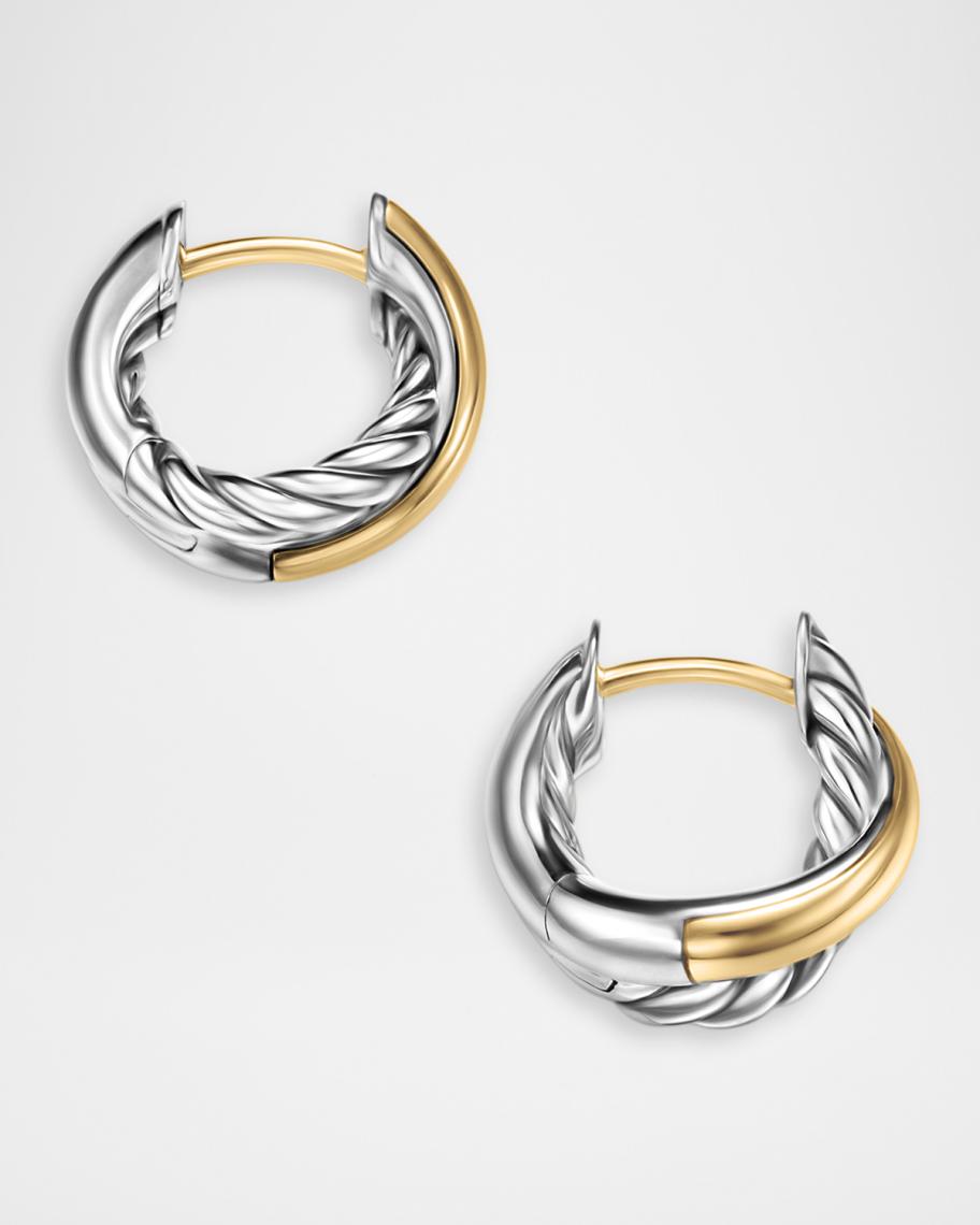 David Yurman 5mm DY Crossover Huggie Hoop Earrings in Silver