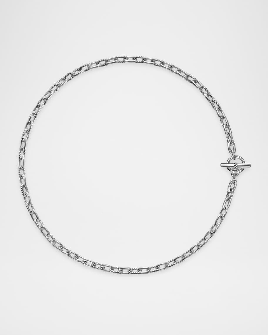 David Yurman 5.5mm DY Madison Toggle Necklace in Silver, 18"L