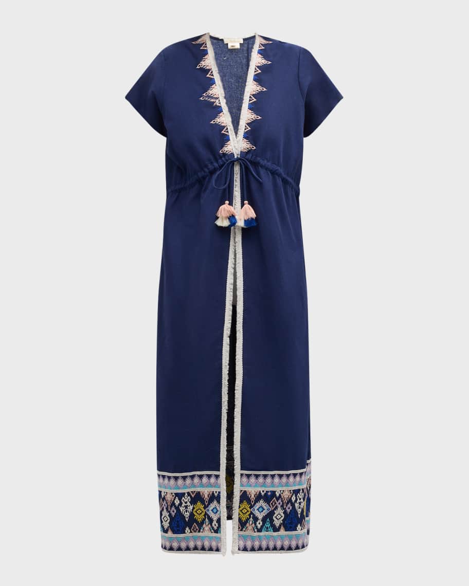 Shoshanna Multi-Pattern Classic Duster Coverup | Neiman Marcus Shoshanna Multi-Pattern Classic Duster Coverup
