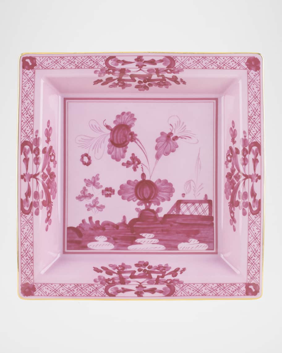 Ginori 1735 Porpora Squared Porcelain Tray, 9.6"