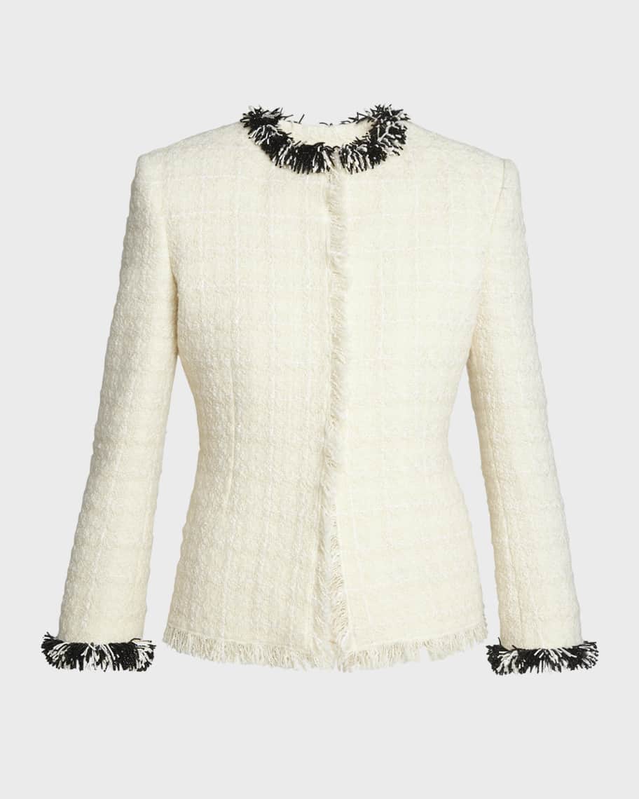 Givenchy Tweed Short Jacket with Beaded Trim | Neiman Marcus