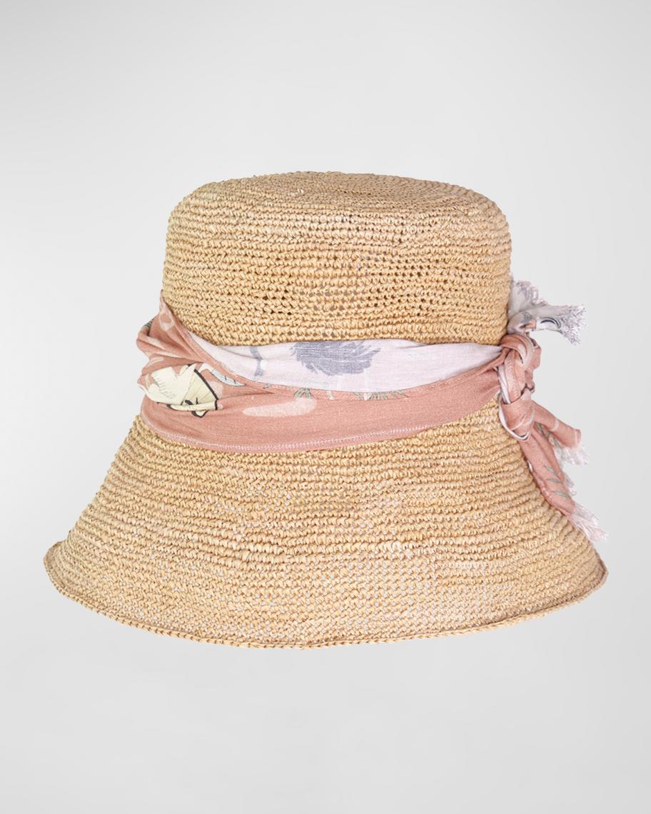 Sensi Studio Lampshade Crocheted Bucket Hat With a Tied Band  display picture 1