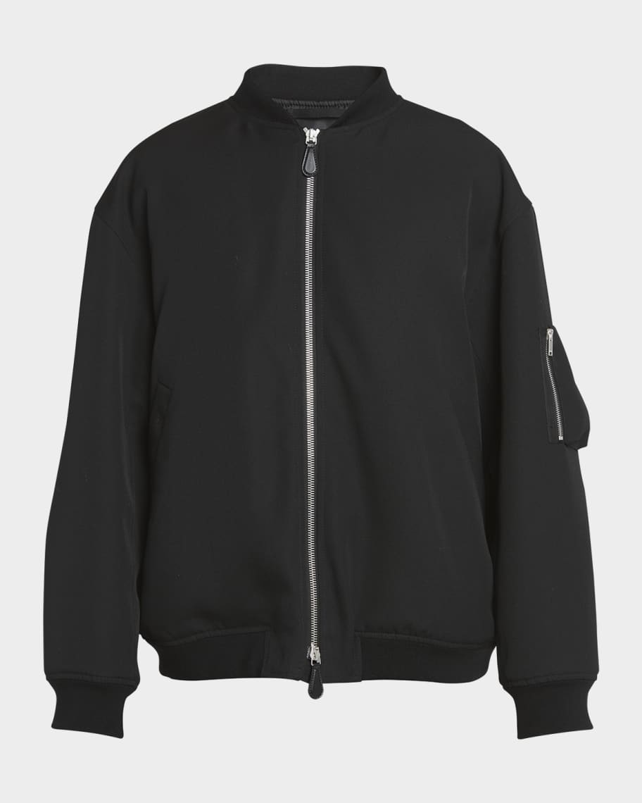 Jil Sander Dark blue zipped bomber jacket