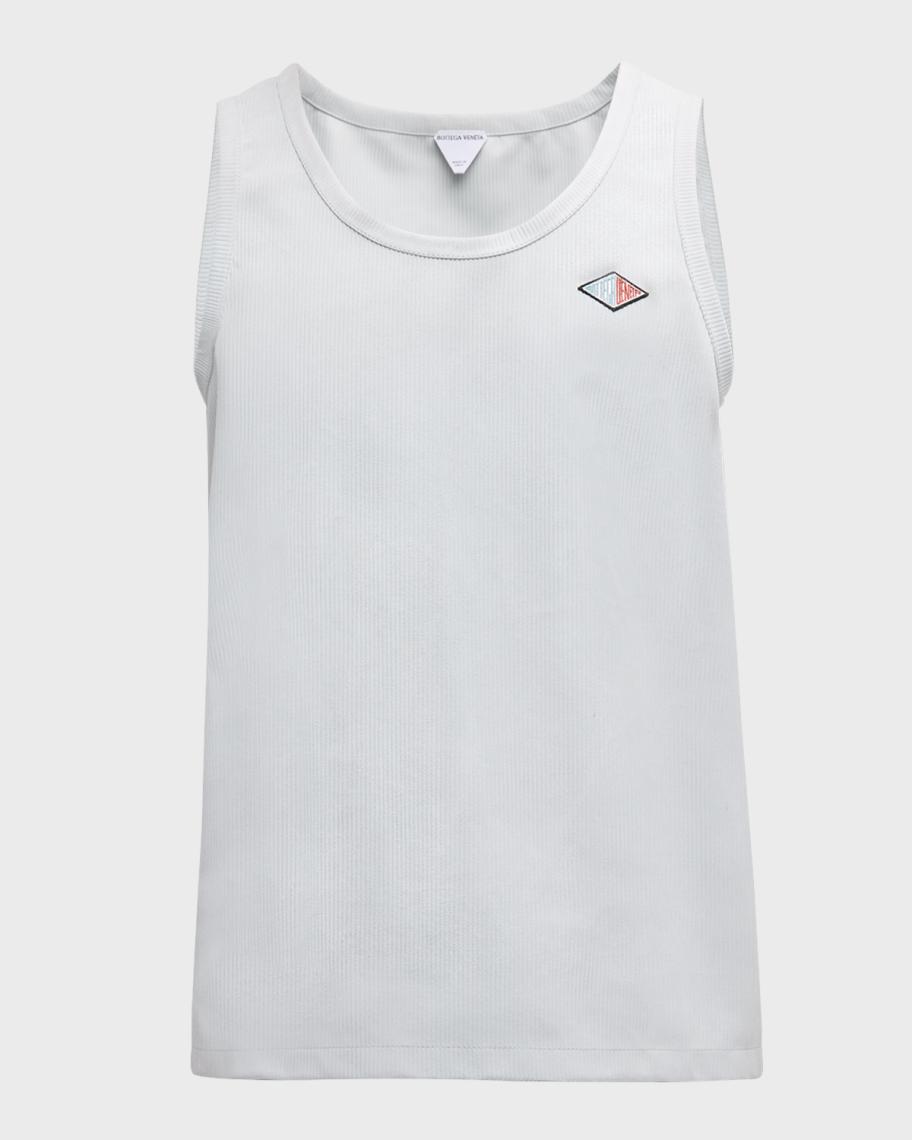Bottega Veneta Men's Embossed Jersey Rib Leather Tank Top | Neiman Marcus