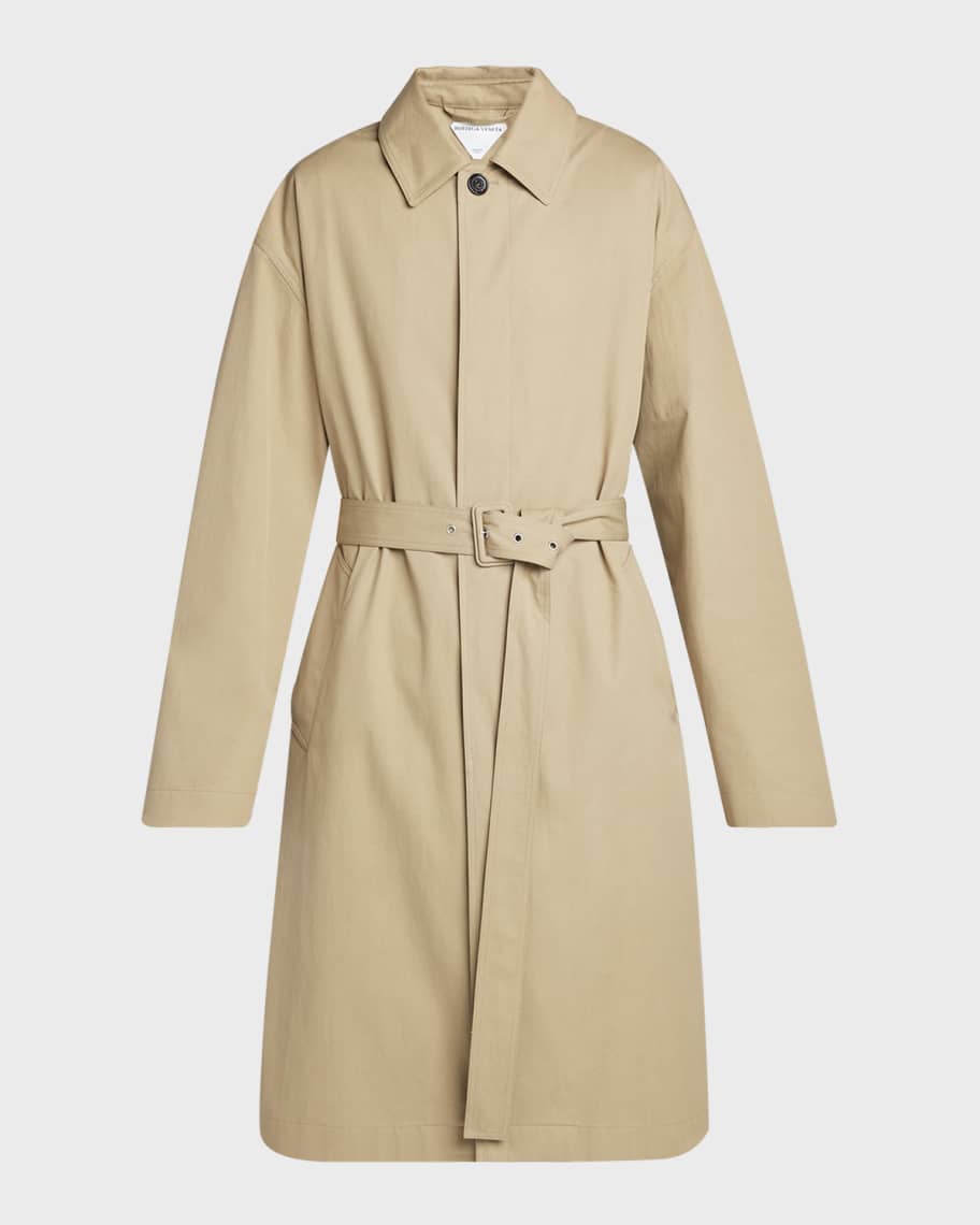 トレンチコート Bottega Veneta Twill Oversized Trench Coat Bottega Veneta Men's Check-Lined Twill Trench Coat | Neiman