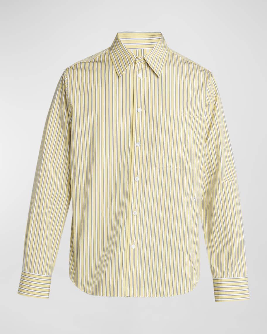 Bottega Veneta Men's Outline Stripe Poplin Shirt | Neiman Marcus