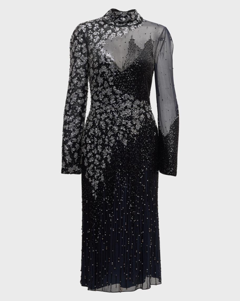 Jenny Packham Starman Sequined Crystal Boatneck Gown | Neiman Marcus