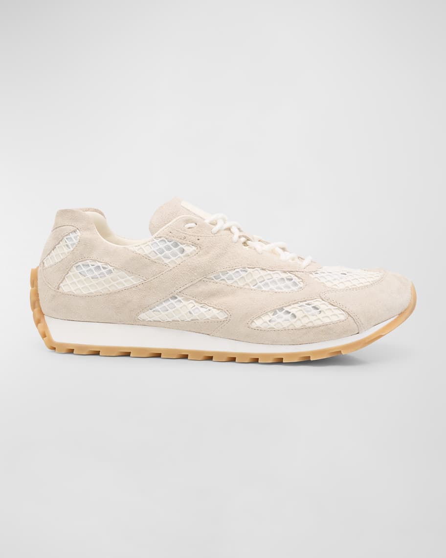 【SALE】オービット スニーカー Bottega Veneta Men's Orbit Aged Leather and Fishnet Runner