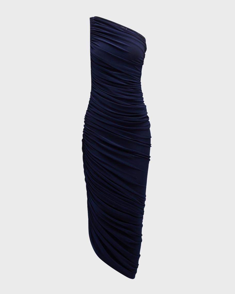 norma kamali blue one shoulder dress Norma Kamali Women's Diana Gown - Blue - Size XS