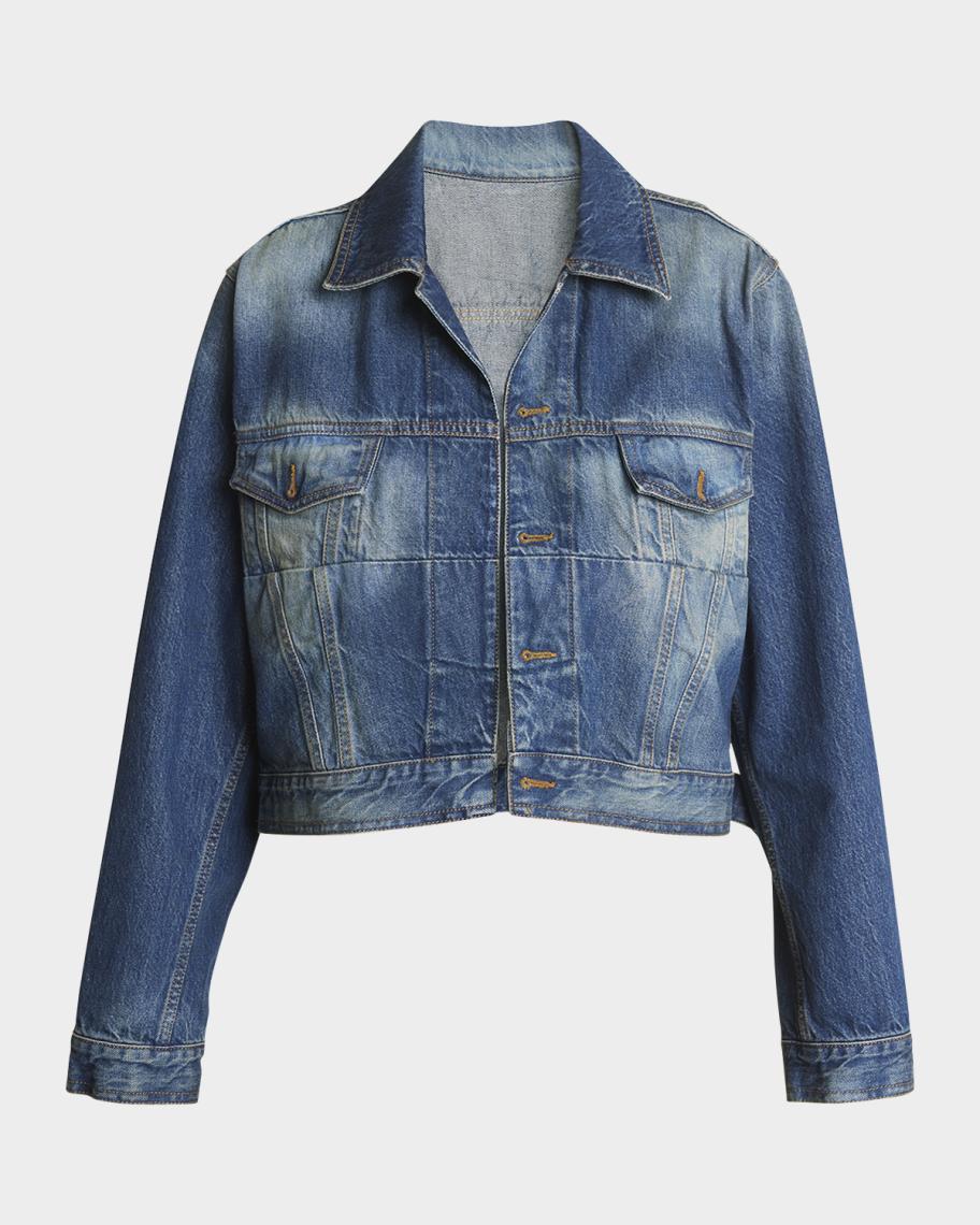 Victoria Beckham Women's Padded Denim Jacket Blue